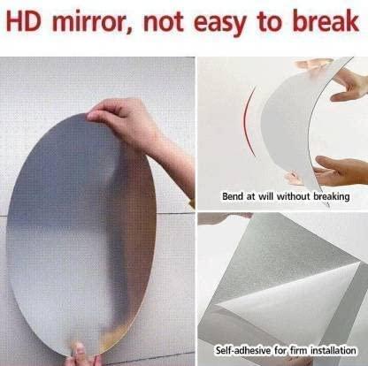 WallDaddy Oval Shape Plastic Mirror For Wall Size (20x30)Cm Flexible Mirror A-BasinMirror