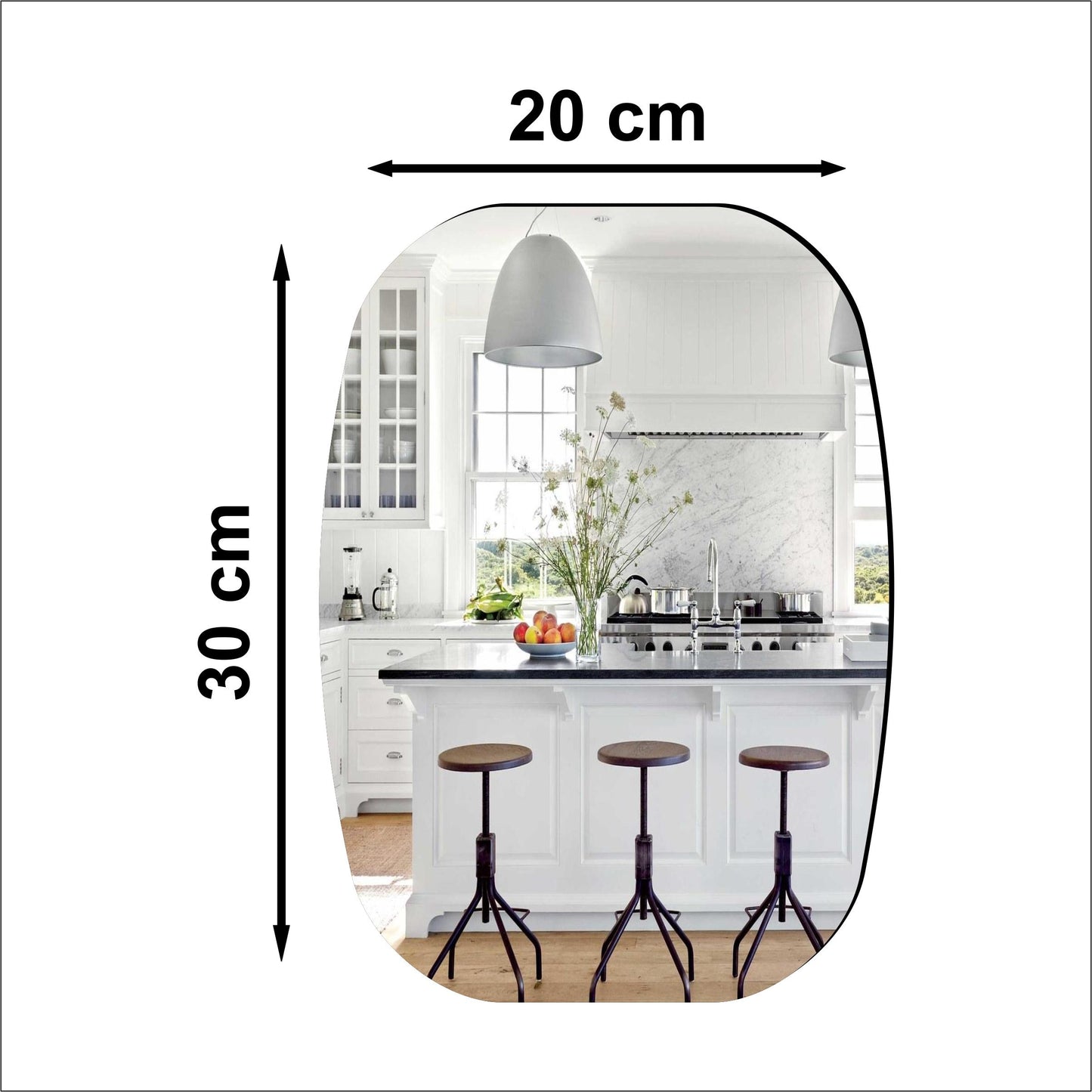 WallDaddy Oval Shape Plastic Mirror For Wall Size (20x30)Cm Flexible Mirror A-BasinMirror